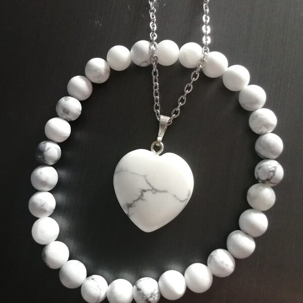 Ensemble en Pierre naturelle d'Howlite