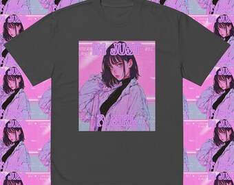 Übergroßes Vintage Ästhetisches Anime T-Shirt - Retro VHS Girl T-Shirt, Steamwave 90er Jahre Nostalgie Shirt, weiches Grunge T-Shirt, Pink Aesthetic Streetwear