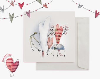 HEARTIES/VALENTINES "I Love My Friends!" Heart-themed blank greeting cards