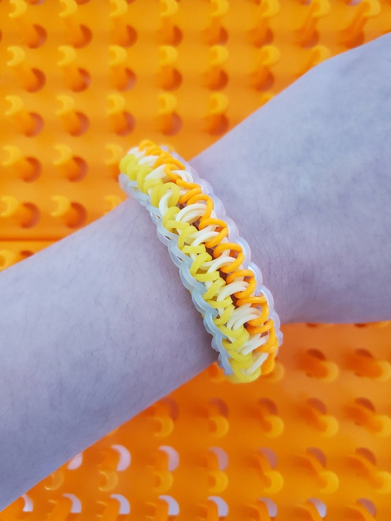 Orange Sorbet Bracelet Rainbow Loom Rubber Bands Friendship | Etsy