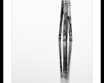 B&W Fine Art Print, Limited Edition Fine Art Print, Old Piers, Pilings
