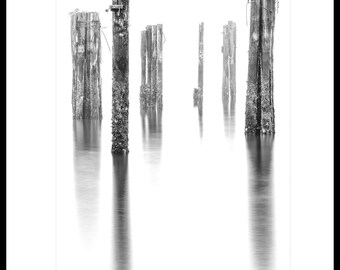 B&W Fine Art Print, Limited Edition Fine Art Print, Old Piers, Pilings