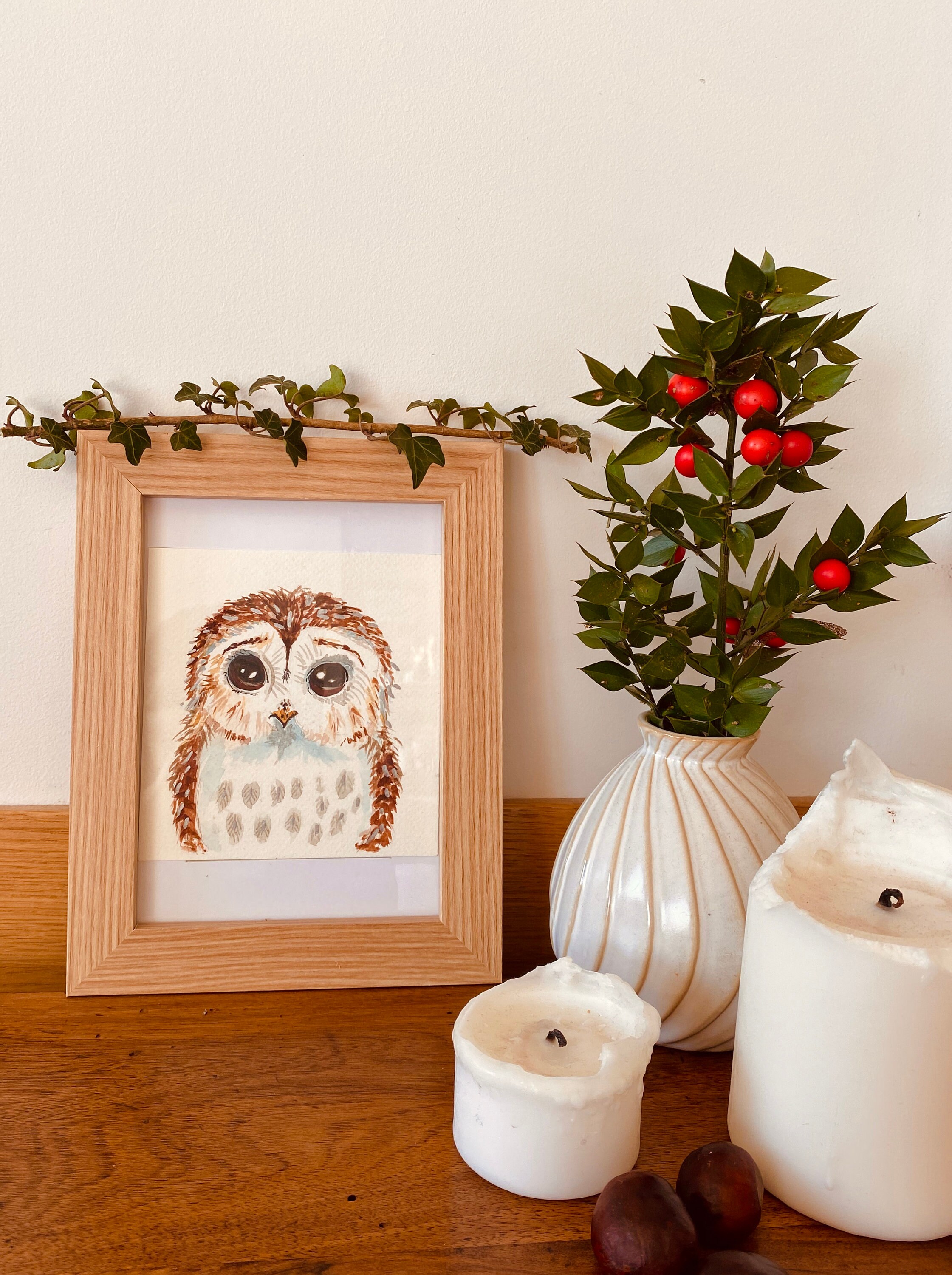 Peinture Portrait d'une Chouette