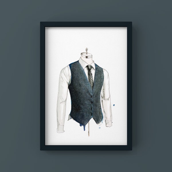 Menswear Art Print, fashion wall art, suit art print, men’s fashion art, fashion art for men