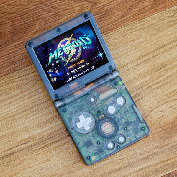 Prestige IPS Modded Gameboy Advance SP with New Buttons, Shell, IPS Screen, Usbc Headphone, and DeHiss Mod (Custom)