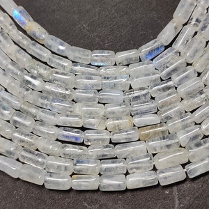 White Rainbow Blue Fire Plain Pipe Shape beads | White Rainbow beads | White Rainbow Smooth Beads Rainbow Moonstone Beads