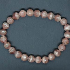 Natural Rhodochrosite Quatz Bracelet AAA+ Rhodochrosite Beaded Bracelet Rhodochrosite Gemstone Jewelry Round Bracelet Gift For Her