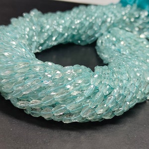 AAA Natural Blue Aquamarine Oval Shape Faceted beads |  Aquamarine Oval Faceted beads |  Aqua Faceted oval Beads| Aquamarine gemstone 15&quot;