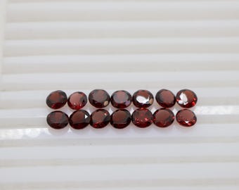 Natural Orissa Garnet Round Cut Gemstone | Deep Red Garnet Loose Stone | January Birthstone | High-Quality Garnet for Jewelry, Valentine Day
