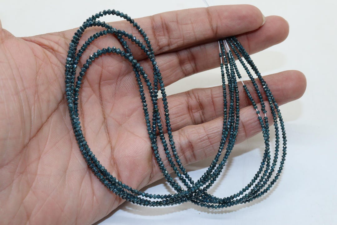 AAA++ Sparkling Blue Diamond Rondelle Beads | Faceted Diamond Beads ...