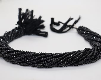 AAA Black Spinel Rondelle Shape faceted beads | Black Spinel faceted beads | Black Spinel Beads | Wholesale Beads 3.5MM, 5-5.5MM