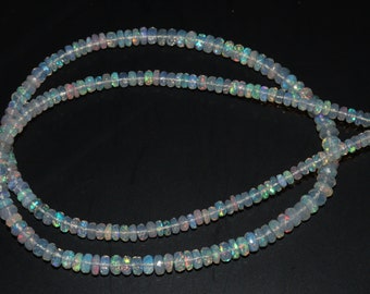 AAA+++ Flashy Ethiopian Opal Faceted Rondelle Beads Welo Opal Beads Fire Opal Beads Opal Rondelle Beads Ethiopian Opal Jewelry Graduation