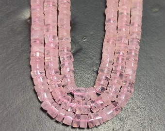 AAA Natural Rose Quartz Heishi Beads| Rose Quartz Tyre Beads | Rose Quartz Heishi Washer Beads