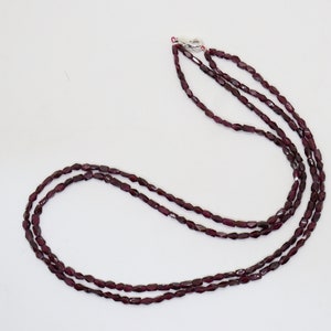 2 Strand Red Garnet Faceted Square beaded Necklace, Garnet beads, Garnet Drum Necklace ,Jewelry Making ,Wholesale ,Faceted Jewelry ,Gemstone