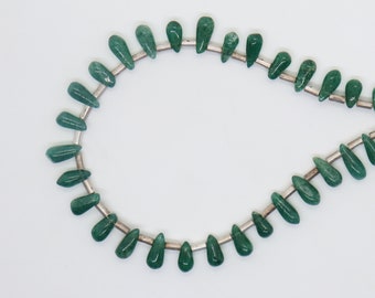 Natural Green Aventurine Plain Side Drill Tear Drop Necklace beads | Aventurine Smooth Drop beads | Green Aventurine Beads | Wholesale