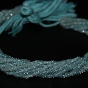 AAA+ Natural Aquamarine Rondelle Faceted beads | Blue Aquamarine Faceted beads | Gorgeous Aquamarine Beads| Aqua Beads 14.5 inches