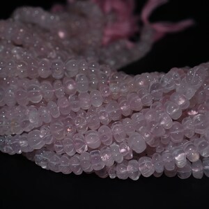 AAA+ Natural Rose Quartz Carving Muskmelon Beads| Rose Quartz Rondelle Beads | Rose Quartz Beads Carved Melon Beads | Rose Quartz Wholesale