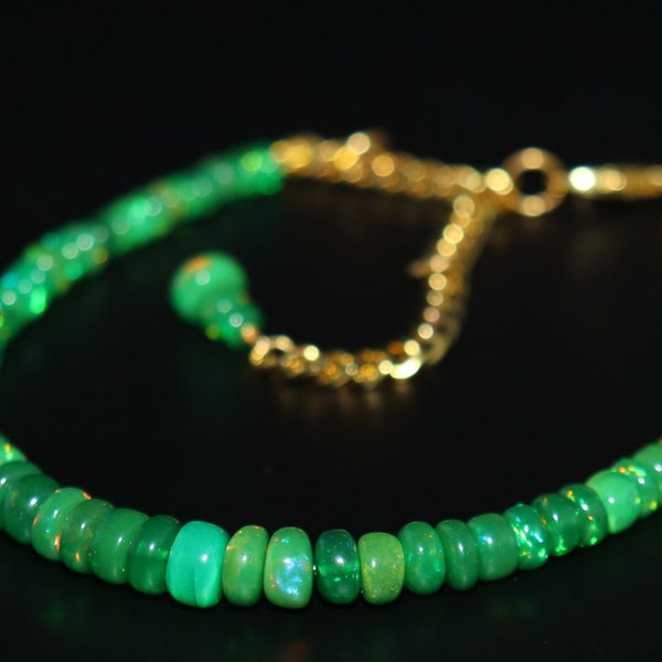 Green Opal Multi Leather Bracelet