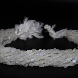 White Rainbow Moonstone Oval Shape Faceted beads | White Rainbow Moonstone Faceted beads | Blue Fire | Wholesale Beads | White Rainbow Beads
