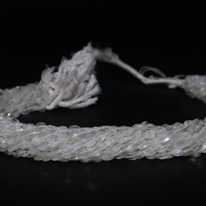 White Rainbow Moonstone Oval Shape Diamond cut faceted beads | White Rainbow Moonstone Faceted beads Wholesale Beads | White Rainbow Beads