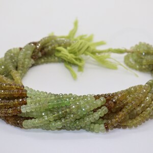 Natural Multi Grossular Garnet Faceted Rondelle Beads | 6mm Grossular Garnet Beads | 6-7mm Grossular Garnet Faceted Beads | Wholesale Beads
