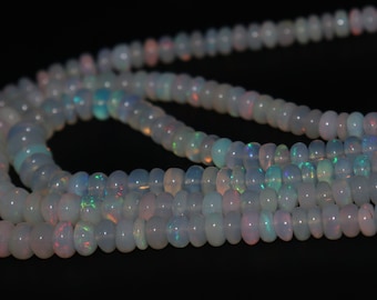 Ethiopian Opal Rondelle Plain Beads Ethiopian Welo Opal Smooth Beads Ethiopian Opal Beads Fire Opal Ethiopian Opal Jewelry Gift For Her