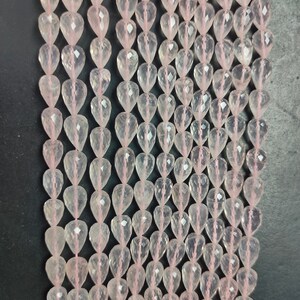 AAA Good Quality Rose Quartz TearDrop Shape Faceted beads |  Rose Quartz Drop Shape beads | Rose Quartz Beads |