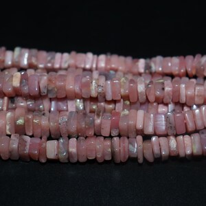 AAA+ Pink Opal Heishi Plain Beads | Pink Opal Beads | Opal Smooth Beads | Opal Jewelry | Pink Opal Square Wholesale Beads