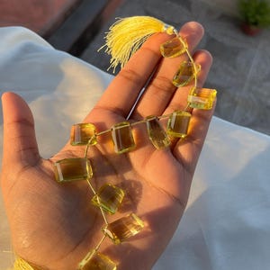 Natural Lemon Quartz Nugget Beads - Polished Gemstone Beads for Jewelry Making, Golden Yellow Faceted Beads, Craft Supplies, Tumble Beads