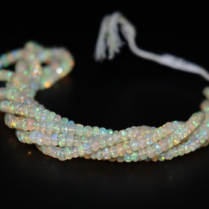 Free US Delivery! Ethiopian Opal Rondelle Faceted Beads, Welo Opal Faceted Beads, Opal Bead, Fire Opal, Ethiopian Opal Jewelry, Gift For Her