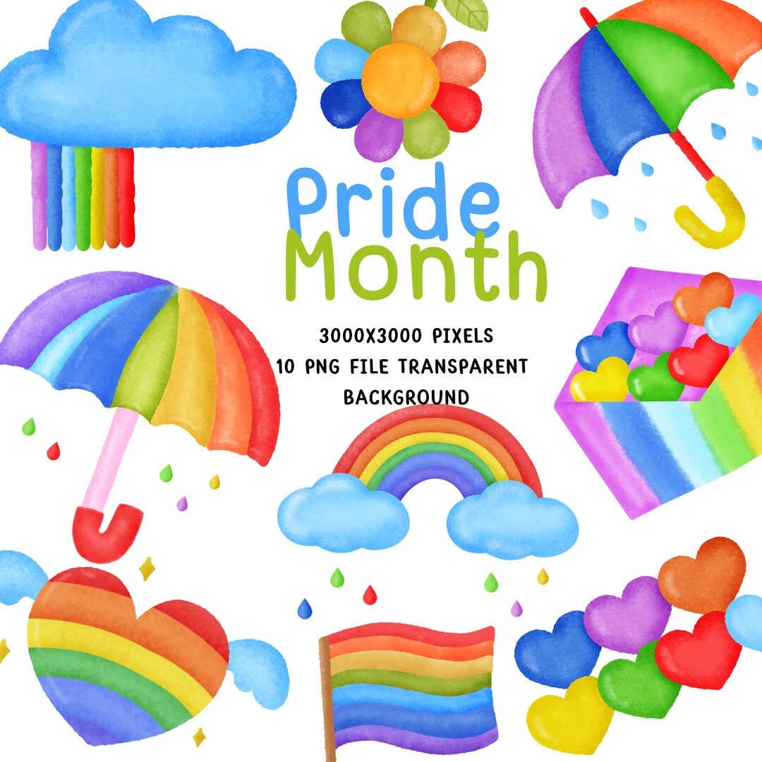 Pride Month Watercolor Clipart PNG, LGBTQ Rainbow Art, Soft Pastel ...