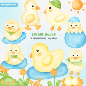 Watercolor clipart ,baby shower clipart , Baby duck clipart Cartoon yellow duck Clipart,Cute Baby Duck PNG, Baby Duck Clip Art, Yellow Duck