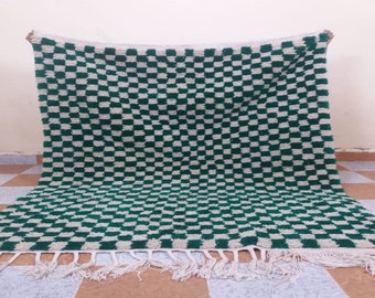 ordered green Rug, size and fringe according to your request, Berber Rug, checkered Rug,large Moroccan Rug, checkered Rug wool Rug kilim Rug