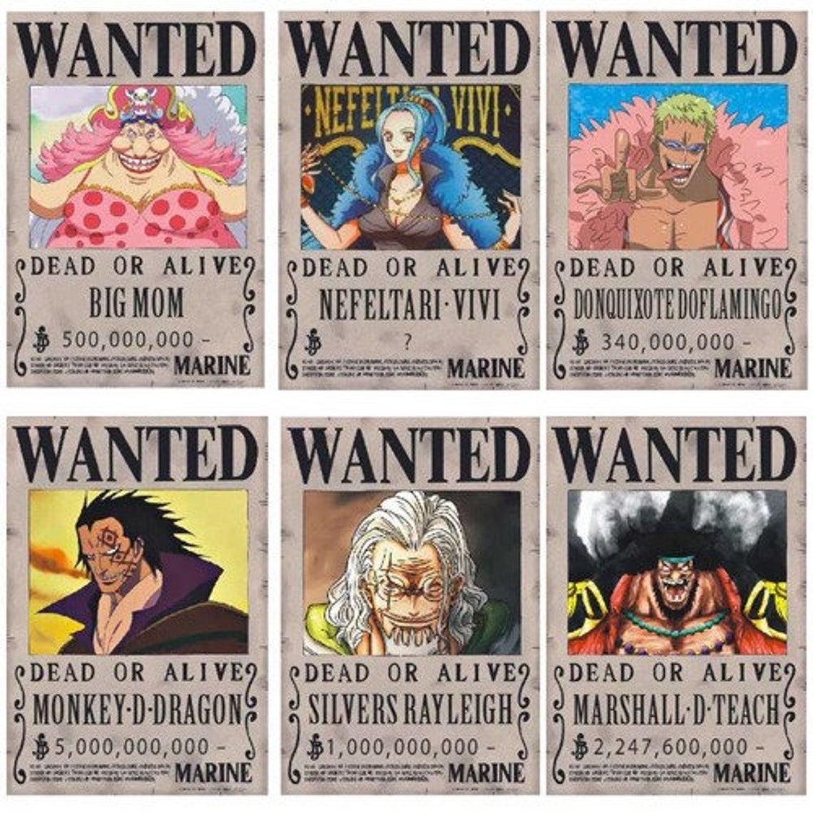 One Piece Straw Hat Pirates Crew Wanted Posters HIGH QUALITY Etsy