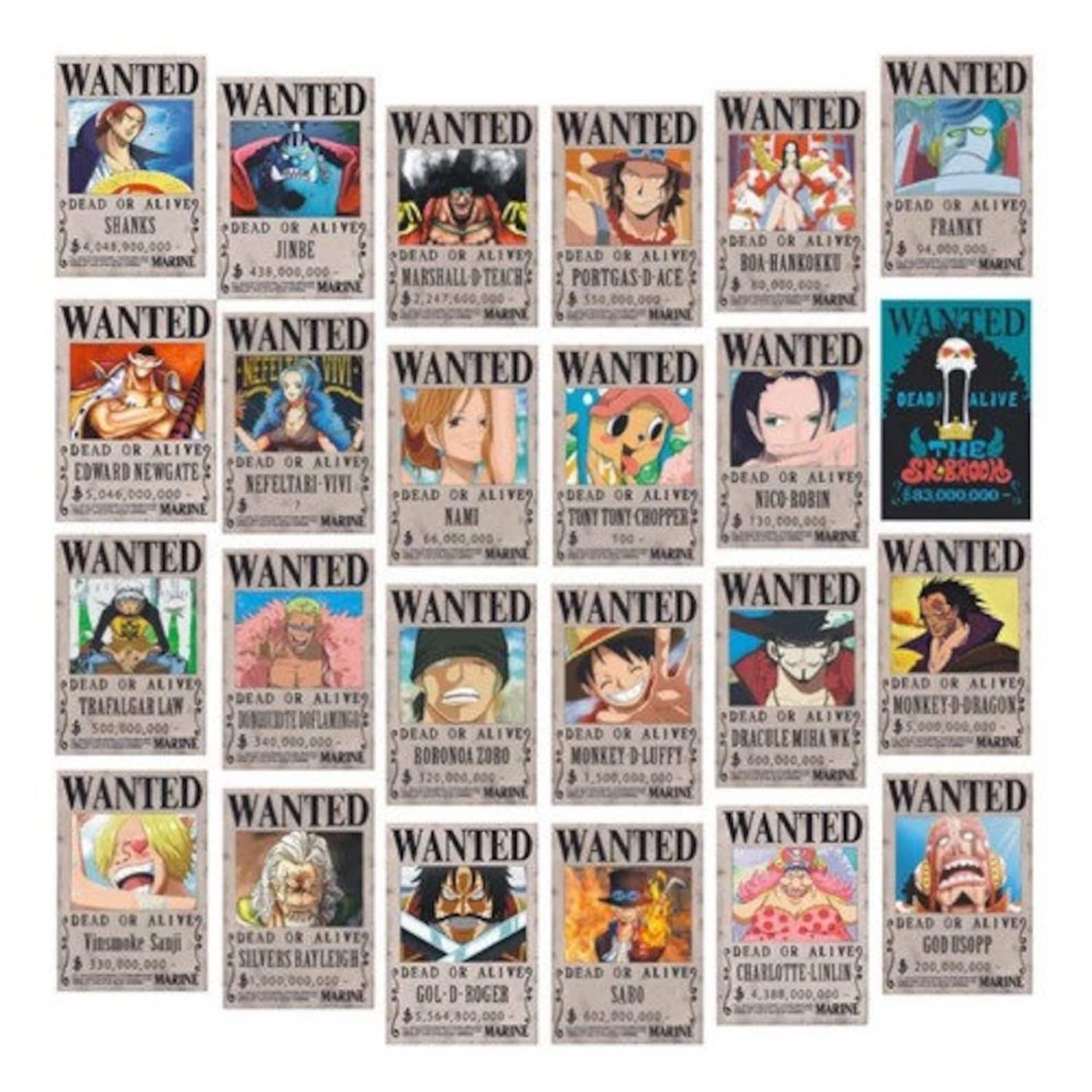 One Piece Straw Hat Pirates Crew Wanted Posters HIGH QUALITY Etsy