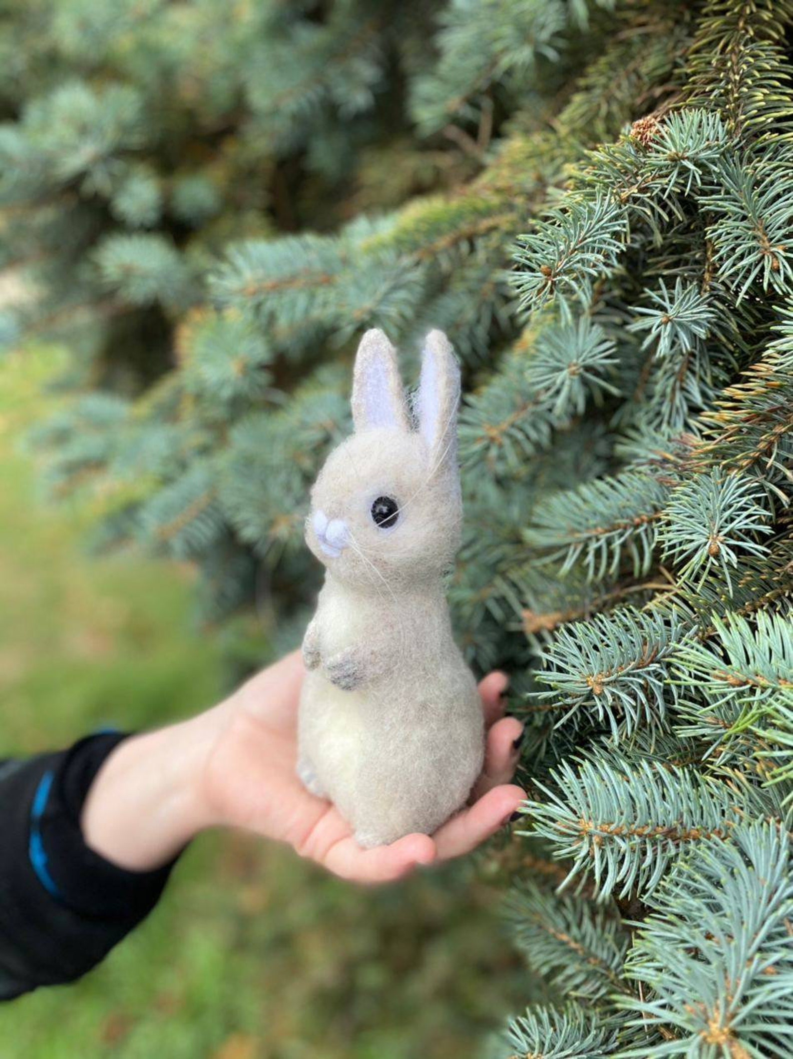 Заяц игрушка интерьерная из шерсти валяная войлочная ручной | Etsy