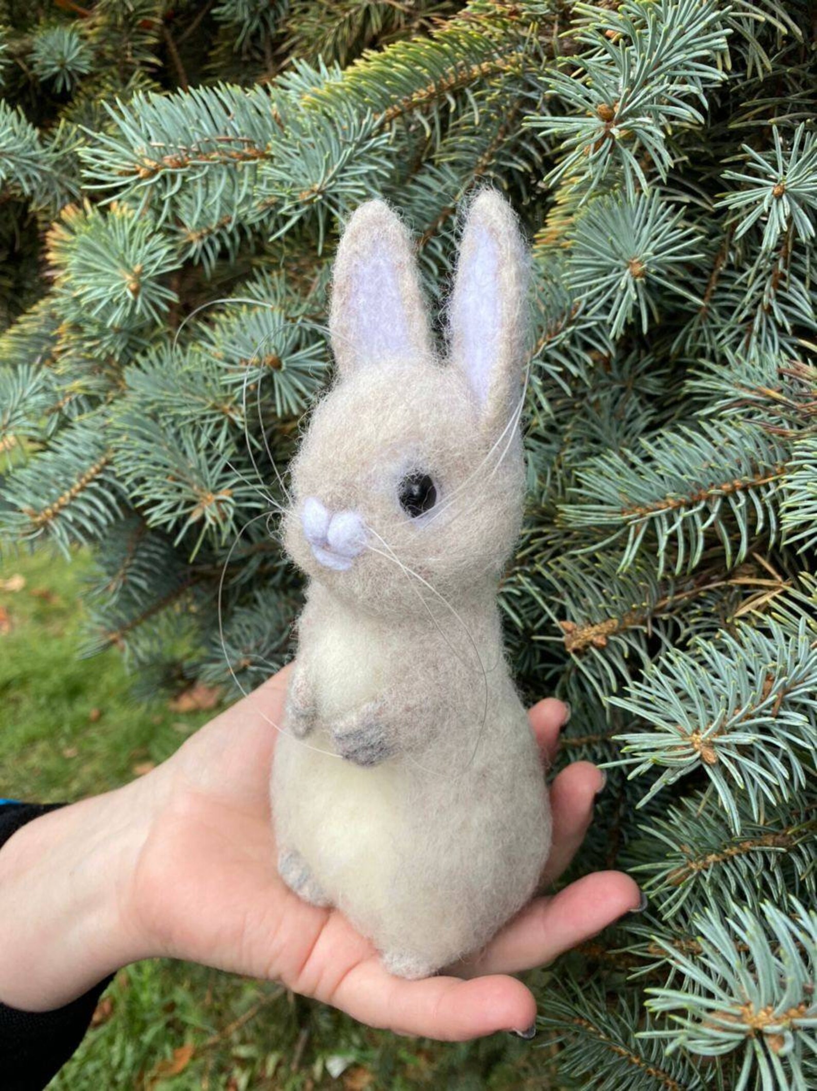 Заяц игрушка интерьерная из шерсти валяная войлочная ручной | Etsy