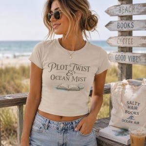 Plot Twist & Ocean Mist Tee | Bookish Nautical Design