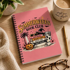Summerween Book Club Spiral Notebook | Halloween Beach Reading, Pumpkin & Spooky Vibes