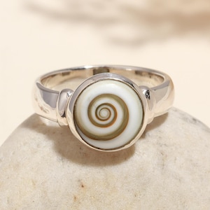Shiva Eye Sterling Silver Ring – Eye of Saint Lucia | Third Eye Chakra, Protection, Calming, Grounding & Healing Ring | A Meaningful Gift