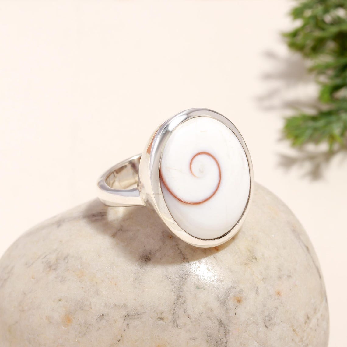Shiva Eye Shell Sterling Silver Ring: Spiritual Protection Boho Jewelry ...