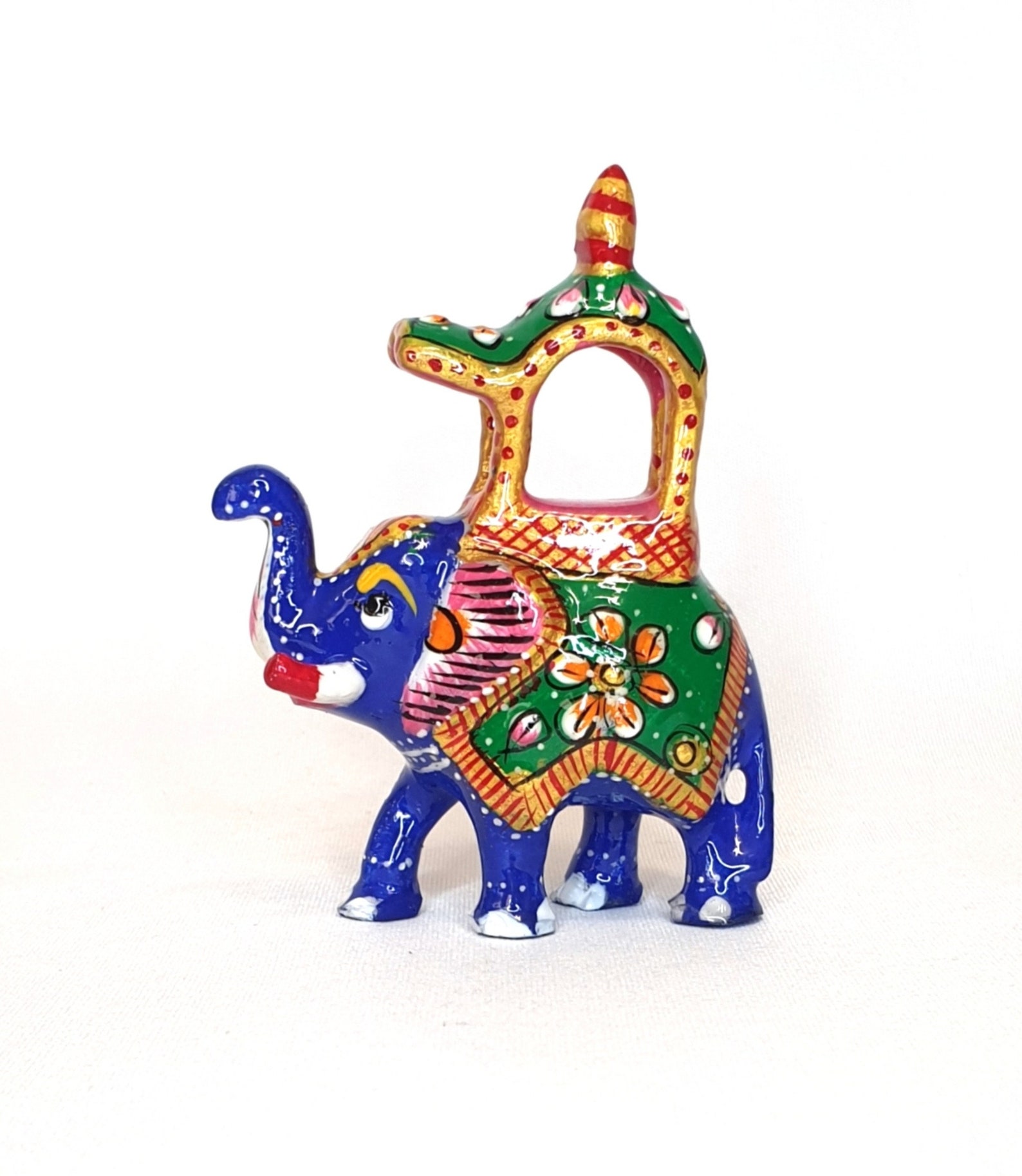 2 Pieces Good Luck Elephant Small Figurines Metal Hand Etsy