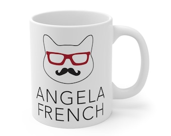 Angela French Cat 'stache Mug