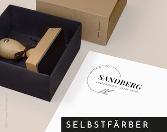 SELBSTFÄRBER ADRESSSTEMPEL PERSONALISIERT, Holzstempel, selbstfärbend, Stempel Familie, Adresse, Ostern Geschenk, Namensstempel