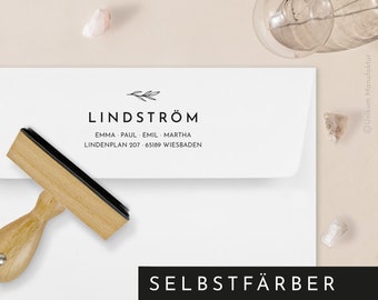 PERSONALISIERTER FAMILIENSTEMPEL selbstfärbend mit Adresse, Holzstempel, Selbstfärber, Stempel Familie, Ostergeschenk, Poststempel