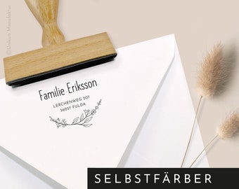 PERSONALISIERTER ADRESS STEMPEL Familie selbstfärbend, Holzstempel, Selbstfärber, Adresse, Ostergeschenk, Familienstempel, Poststempel