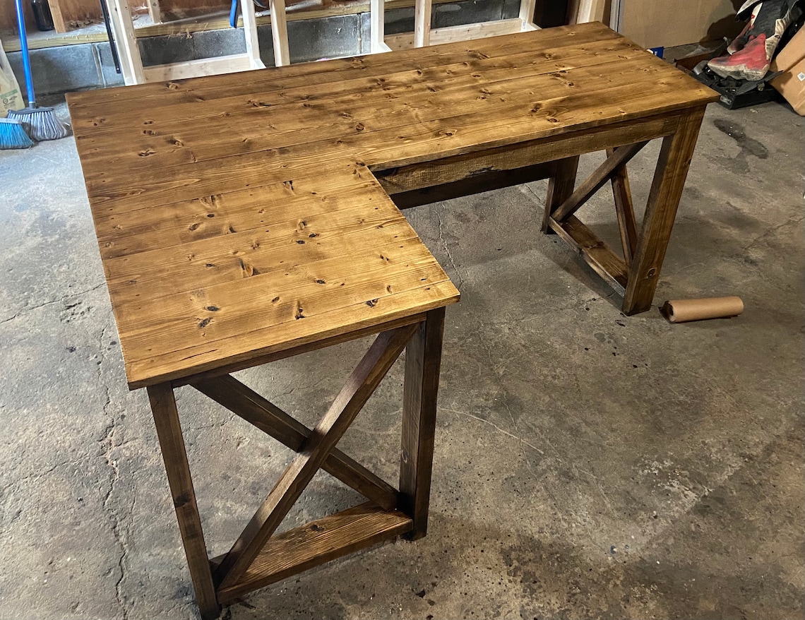 Farmhouse Desk Rustic L Shaped Desk Rustic Office Desk Etsy