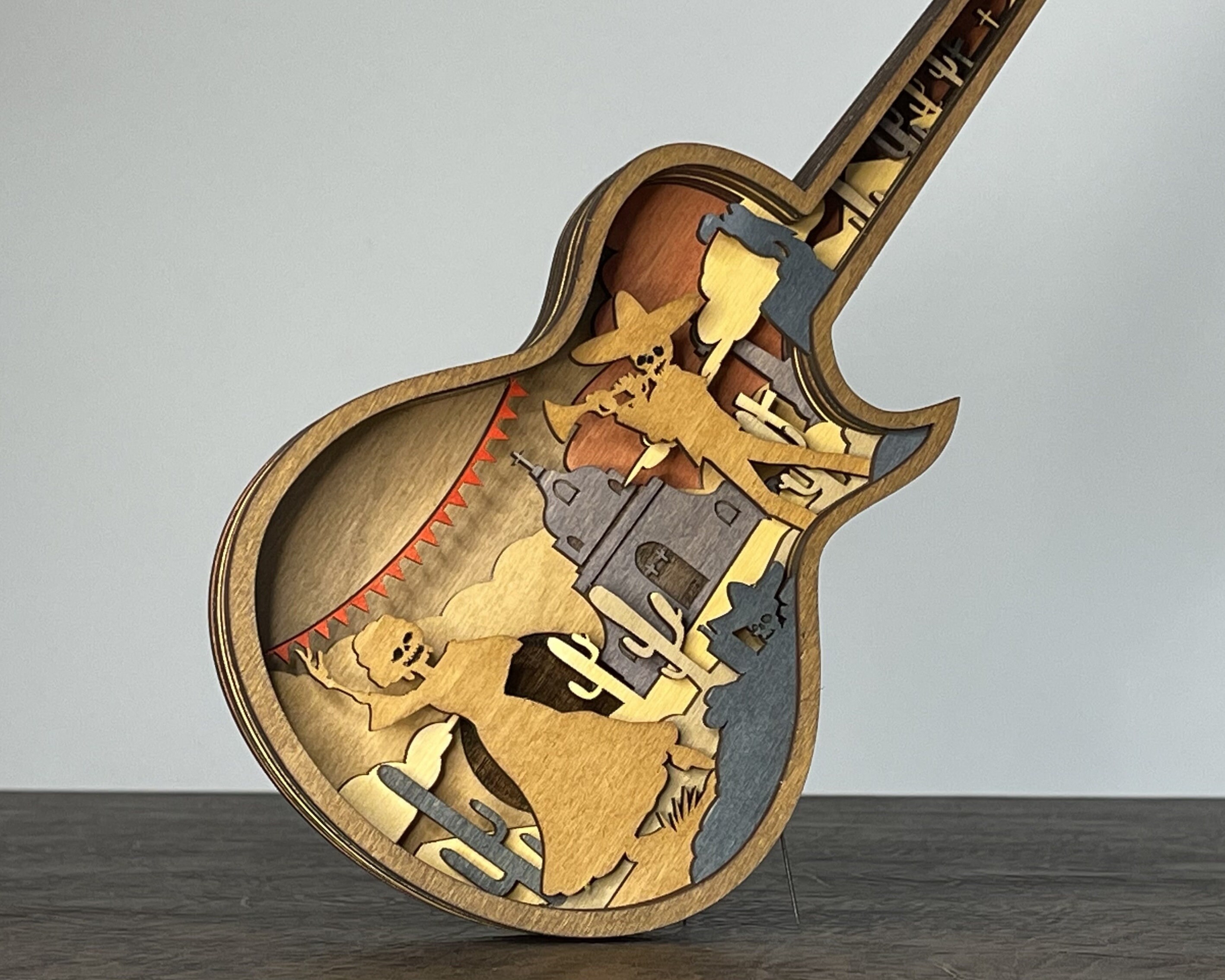 Guitar SVG Laser cut files 9 Layer Art Piece for Etsy