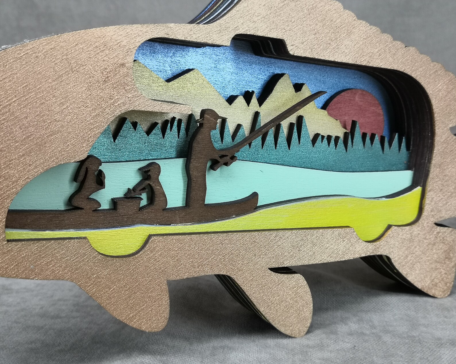 Layered fish laser cut file 9 Layer Art Piece for Etsy