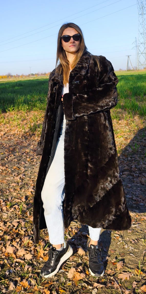 Luxury Long Genuine Mink Fur Coat • Oversize Real Fur Jacket • Shiny Dense Fur • Vintage Elegant Outerwear • long mink fur XXL 3xl